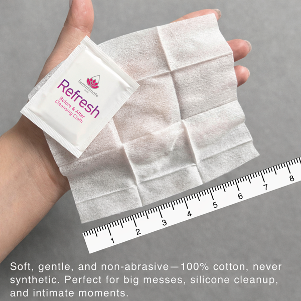 Refresh before and after Cloth 100 count for feminine intimate care