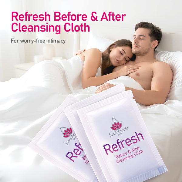 Refresh before and after Cloth 100 count for feminine intimate care